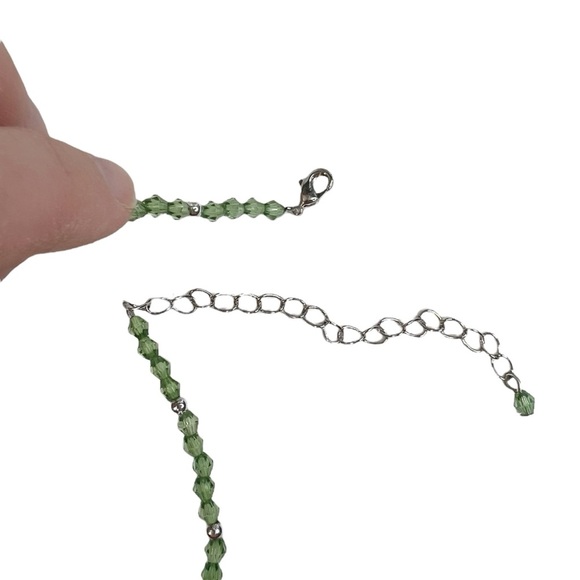 Aventurine Polished Stone Beaded Necklace & Pierced Earrings Set - Picture 6 of 12